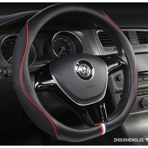 ZHOUSHENGLEE Microfiber Leather Car Steering Wheel Cover For Hondas Civics CRV BRV Fit Jazz Accords City Freed Mobilio Stream
