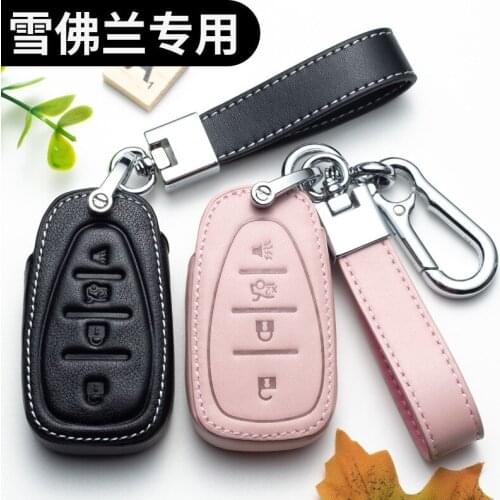 Leather 2/3/4/5 Buttons Car Remote Key Case Cover for Chevrolet Camaro Cruze Malibu Spark Bolt Equinox Sonic Trax Volt