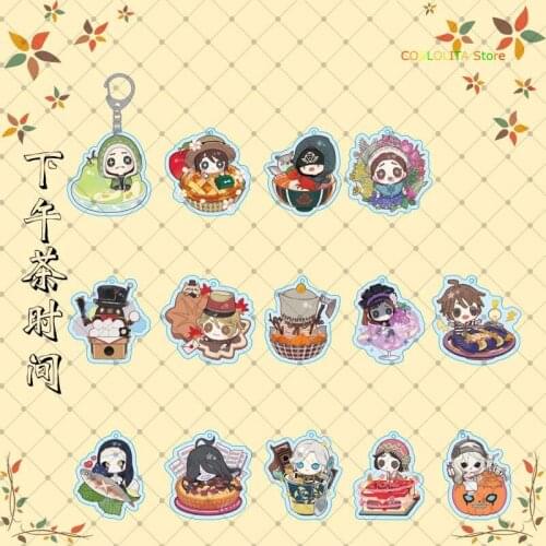 Anime Identity V Emily Dale Dessert Cosplay Cute Keychain Cartoon Keyrings Double sided School Bag Itabag Pendant Xmas Gifts