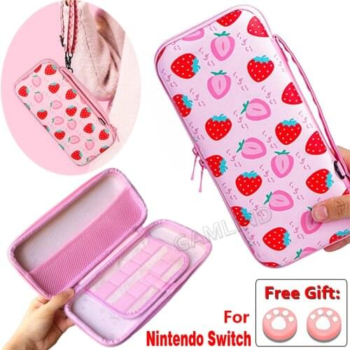 For Nintend Switch Cute Pink Case Cover NS Kawaii EVA Travel Carrying Storage Bag&PC Hard Shell for Nintendo Switch Accessories