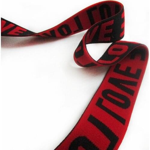 Fashion Elastic Band Letters Jacquard LOVE 38mm Width Elastic Bands Webbing DIY Decor Belt Clothes Garment Accessories 2 Meters