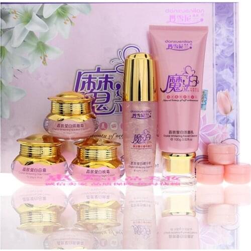 Danxuenilan Natural Beauty Crystal Whitening 5in1 Set Tender Whitening Magic Cream Set Freckle Speckle Moisturizing Cream Set