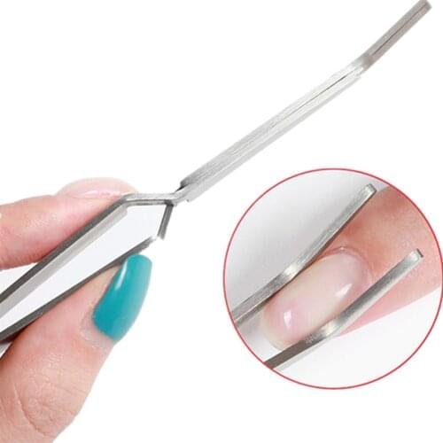 Cross Stainless Steel Nail Clip Curve Pincher UV Gel Nail Shaping Tweezers Manicure Tools Nail Art Pinching Clamp