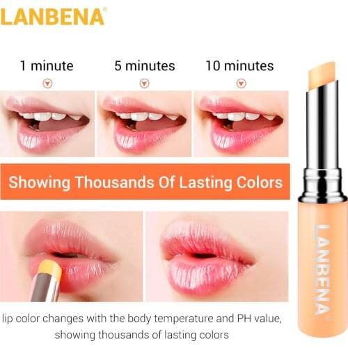 LANBENA Makeup Lipstick Chameleon Lip Balm Rose Hyaluronic Acid Moisturizing Nourishing Lip Plumper Lip Lines Natural Extract