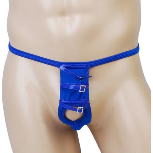 SEXY MEN BUCKLE G-STRING T-BACK THONG UNDERWEAR BRIEFS CLUBWEAR LINGERIE PANTIES