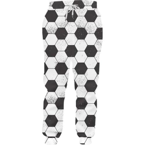 IFPD 3D Print Men Women Sweatpants Football Black White Hexagon Trousers Casual Clothing Joggers Cool Pants Wholesale