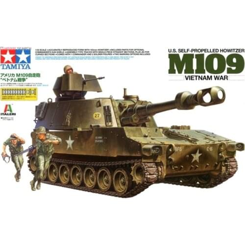 Tamiya 37013 Tank Model Building Kits 1/35 Scale M109 155mm Self-propelled Howitzere Assembly Toys For Kids Children Adults
