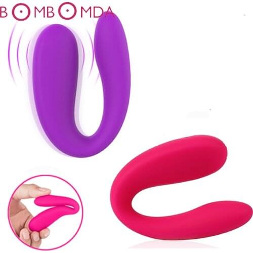 U Shape Vibrator Sex Toys For Women Dual Vibrating G-Spot Vaginal Anal Massager Clitoris Stimulation Bullet Vibrator Sex Product