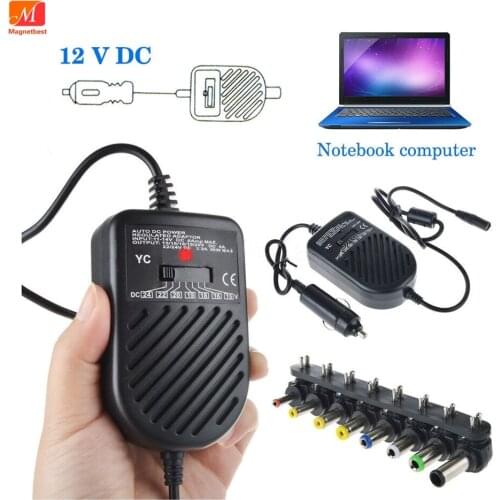 Universal 80W DC USB Port LED Auto Car Charger Adjustable Power Supply Adapter Set With 8 DC Plugs For Laptop Notebook