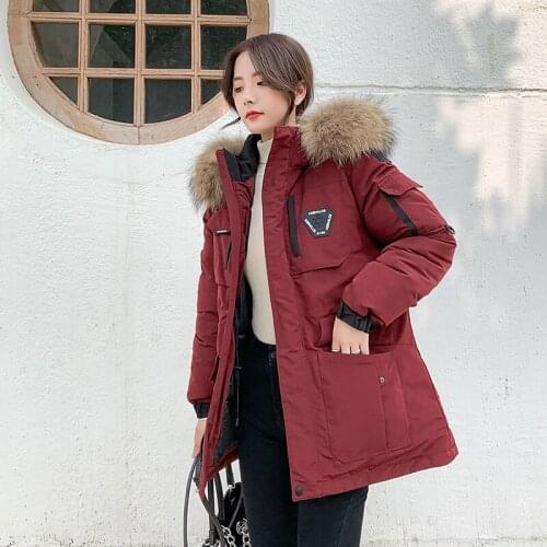 Korean Style Women Long Parkas Winter Hooded Jacket Thick Plus Size Pattern With Fur Collar Cotton Coat Femme Ropa De Mujer