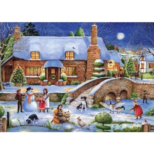 Scenic Christmas igloo cross stitch package cartoon 14ct /16/28/27CT cloth cotton thread embroidery DIY handmade needlework
