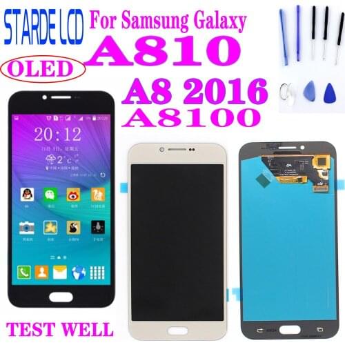 AAA+ Super AMOLED LCD Display For Samsung Galaxy A8 2016 A8100 A810 LCD Touch Screen Digitizer Assembly A810F A810U A81 LCD