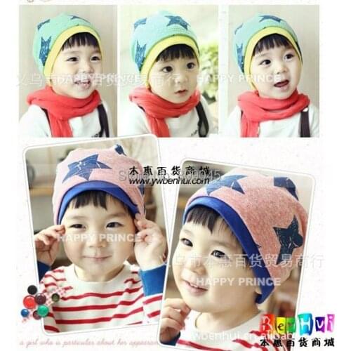Winter warm knitted hats for boy/girl/kits hats infants caps for chilldren Ear protection five-pointed star cap 5pcs/lots MC08