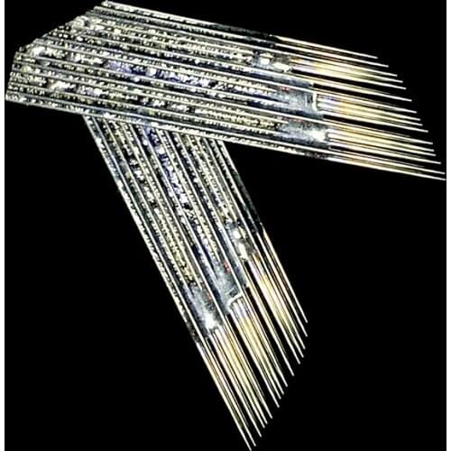 100 pcs 3 Rows 16 Makeup Needle Permanent Eyebrow Blades For Microblading Manual Pen 3D Embroidery Tattoo Needles Microblade