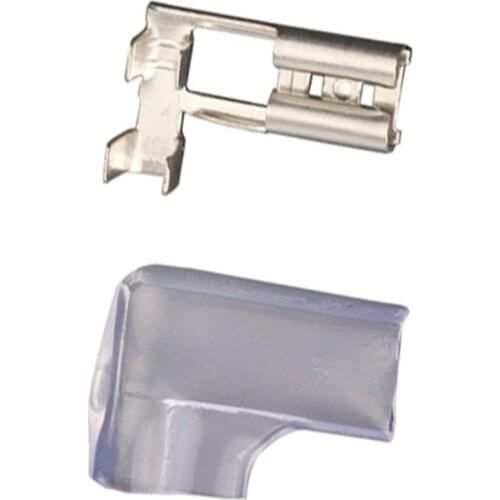 100pcs/lot 4.8 Flag-shaped plug spring + elbow sheath Plug-in cold-pressed terminal block switch wire connector 0.5-1.5mm2