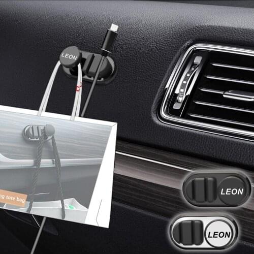 2PCS Car multifunctional car interior USB cable key car sticky mini hook for for Seat Leon Ibiza cupra Altea Belt Racing Styling