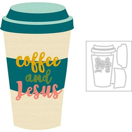 2020 New Cup Coffee and English Words Jesus Metal Cutting Dies For DIY Album Greeting Card Paper Scrapbooking Making No Stamps