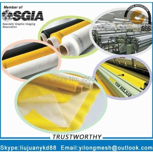 255mesh/100T 40um 165cm 30meters White Monofilament Polyester Screen Printing Mesh