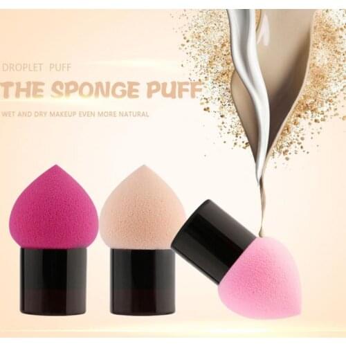 3 Packs Of Water Dropshaped Puff Sticks With Countertop Handles Beauty Tools Puff Sticks Sponge For Makeup Sets Cosmetics Tools