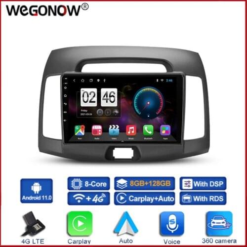 360 Panoramic Camera 6G+128G Android 10.0 Car DVD Player GPS WIFI Bluetooth 5.0 RDS Radio For Hyundai Elantra 4 HD 2006 - 2012