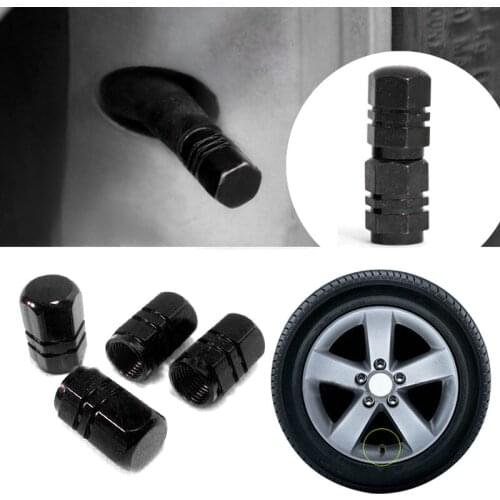 4Pcs Universal Aluminum Car Tyre Air Valve Caps Bicycle Tire Valve Cap Car Wheel Styling Round Red Black Blue Silver Gold