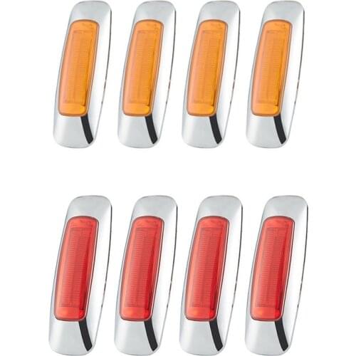 4Pcs LED Diode Light Warning Light Oval Clearance LED Side Marker Lamp for Truck Trailer Accessories