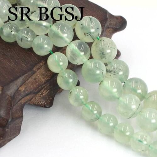 Free Shipping 4 6 8 10 12mm AAA Natural Prehnite Round Gems Stone Beaded Beads 15"