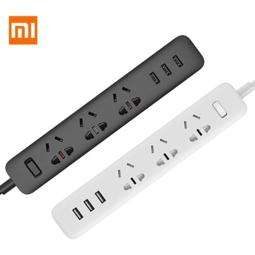 Original Xiaomi power strip With 3 USB Extension Socket Plug Multifunctional Fast Charging Power Strip 10A 250V 2500W