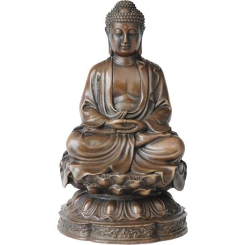 Bronze Amitabha Statue Buddha Sculpture Art Hot Cast Brass Classy Home Ornament Small