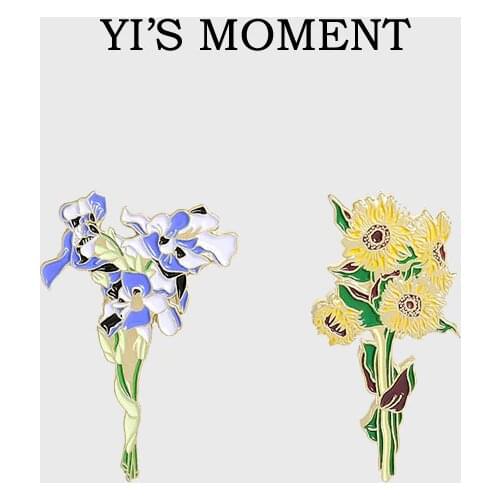 Sunflower and lilac Brooch female personality exquisite small PIN BROOCH BADGE clothing decoration