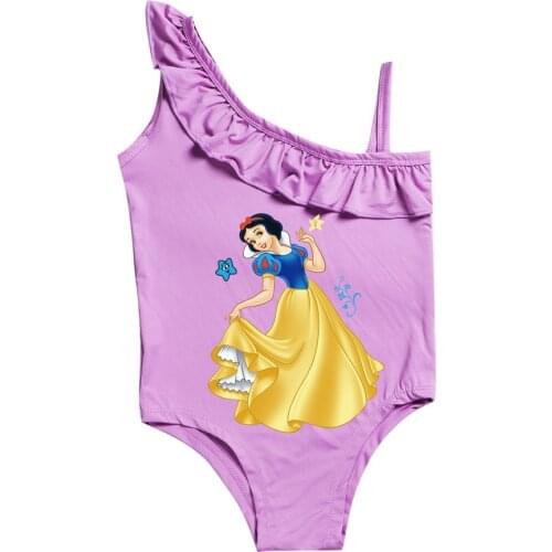 Disney Sleeveless Swimsuit One Piece Frozen Swim Wear Girl Cute Bikini Elsa For Children Kids Snow White Bathing Suit 2-10Years