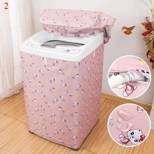 Home Washing Machine Cover Automatic Sunscreen Laundry Dryer Waterproof Protector Silver Cartoon Animal Printed Dust Proof Case