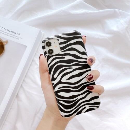 Hot Ins matte Zebra pattern Leopard hard plastic Phone Case For apple iPhone 6 6S 7 8 Plus X XS XR MAX 11 Pro 12 se 2020 cover