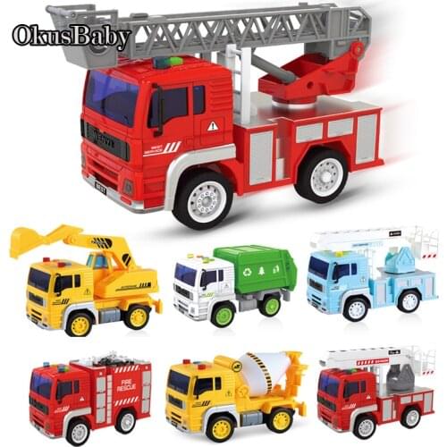 3in1 Children Emulational Toy Vehicle Kit with Music and Lights City Clean Engineer Truck Fire Rescue Car inertial Baby Traffic