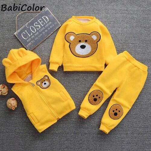 Autumn Winter Kids Christmas Clothing Set Boys Girls Fashion Tops+hoodeds Ves+pants3pcs Baby Newborn Outfits