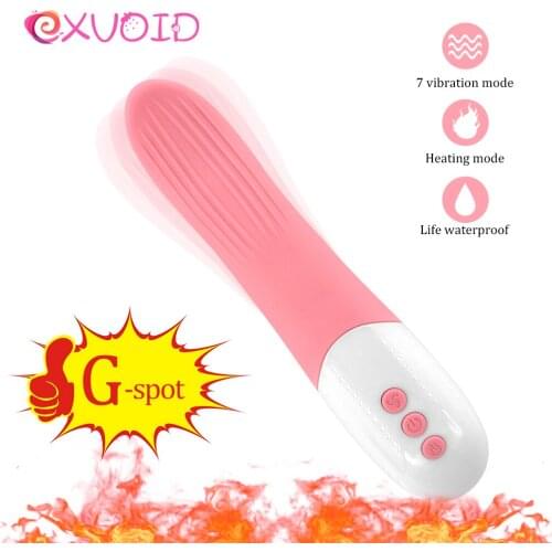 EXVOID Heating Tongue Vibrator Silicone Breast Mssage G-spot Massager Sex Toys for Women AV Stick Licking Clitoris Stimulate