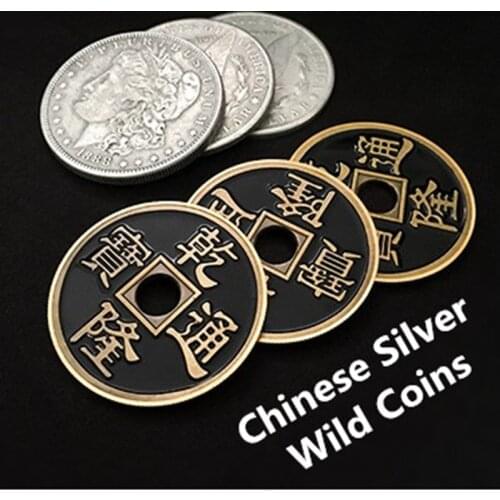 Fism Hot Chinese Silver Wild Coins By Bill Cheung Close up Magic Tricks Gimmick Fun Professional Magician Crazy Coin Set Morgan
