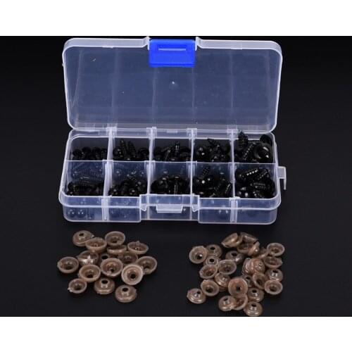 100pcs 6mm/8mm/9mm/10mm/12mm Plastic Black Doll Puppet Eyes Animal Crafts Safety Eyes For Teddy Bear Children Toy Animal Felting