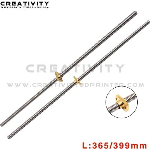 Factoty Supply Creativity 3D Printer Parts Ender-3 Z axis Rod Lead Screw+lead screw brass nut for Ender-3 Printer