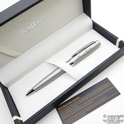 Scrikss 38 Mat Chrome Ballpoint Pen | Scrikss Pen | İsme Special Pen | Gift Pen