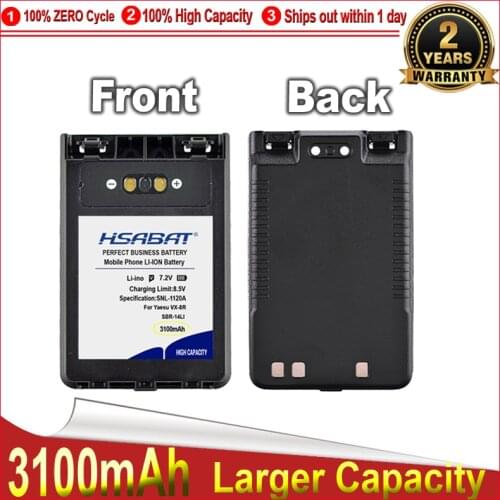 HSABAT 0 Cycle 3100mAh SBR-14LI Battery for Yaesu VX-8R VX-8DR VX-8GR FT-1DR FT1XD FT-2DR radio FNB-102LI FNB-101Li Accumulator