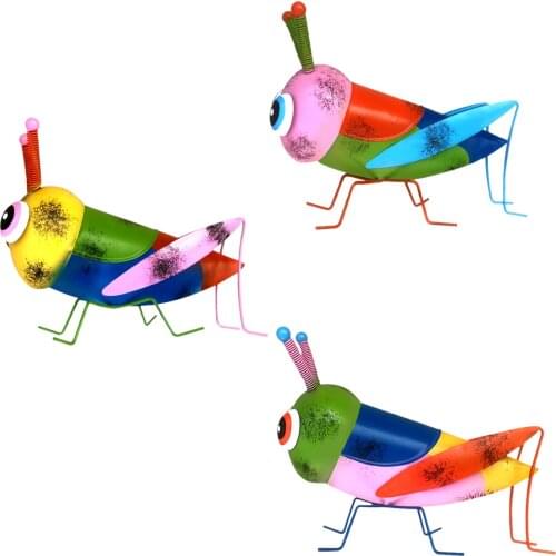 Artificial Locust Grasshopper Micro model Wrought Iron Locust Garden Statues Ornaments Metal Courtyard Patio Art Landscape