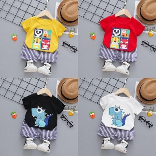 Summer Casual Childrens Clothes Set Baby Boy Sport Clothing Sets Kids T-shirt +shorts 2pcs Toddler Girls Outfits 1-4 Years