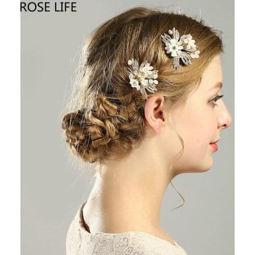 Hot selling rhinestone hairpin hair accessories hair accessories gold rhinestone leaf wedding dress accessories bridal tiara