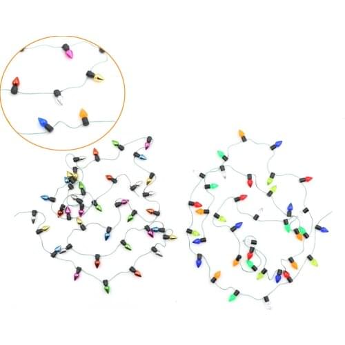 New Arrivel 1m A Mini Dollhouse String Light of plastic multi-coloured Christmas lights Fine Dollhouse Miniature