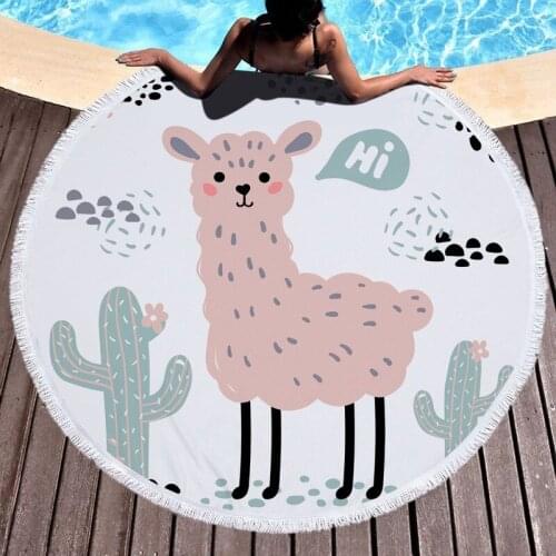 Cartoon cute alpaca Microfiber towel Sea beach towel Pareo beach Large beach towel beach towel Bath towels large beach towels