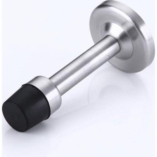 Stainless Steel Door Stops Wall Mounted Door Stopper Rubber Holder Catch Floor Fitting With Screws Bedroom Home Hardware