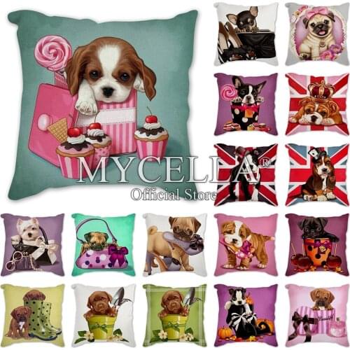 NEW Cute animal dog Cushion Cover Home Decor Hot Software Print Throw Pillows Livingroom Wedding Christmas Decoration Pillowcase