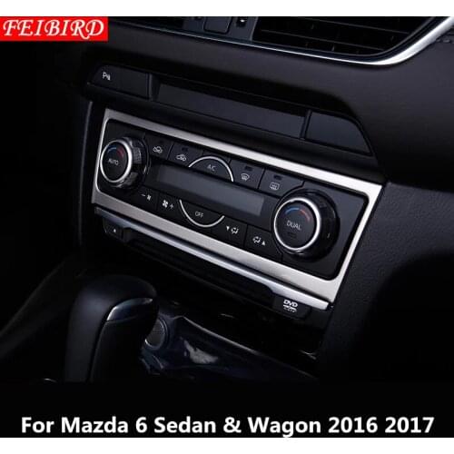 ABS Air conditioning switch CD Control Panel Decoration Sequins Molding Cover Trim Interior For Mazda 6 Sedan & Wagon 2016 2017