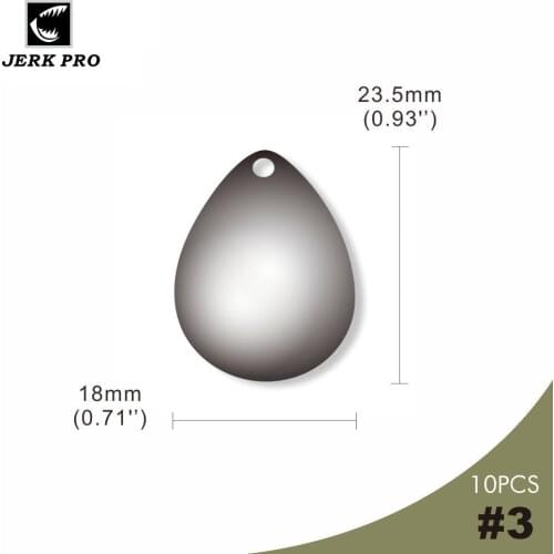 JERK PRO 10PCS Size 3 Smooth Steel Colorado Spinner Blades Fishing Lures Spinnerbait Accessories Angler’s Tackle Craft Component